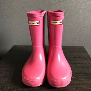 Bright Pink Girls Hunter Wellies